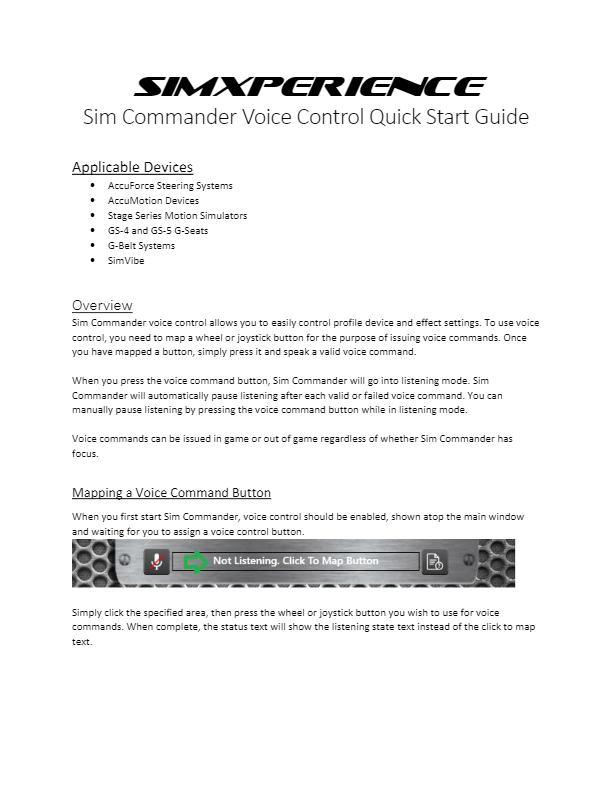 Sim Commander Voice Control Quick Start Guide