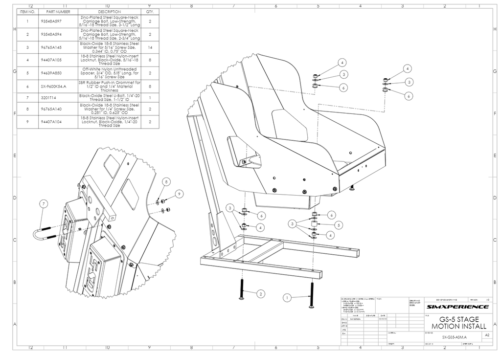 GS-5 G-Seat Mounting - Stage Series Simulators