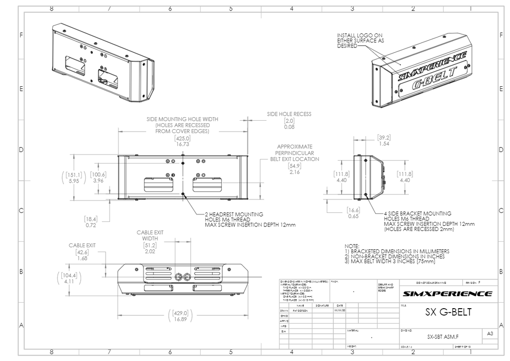 G-Belt Mounting Dimensions